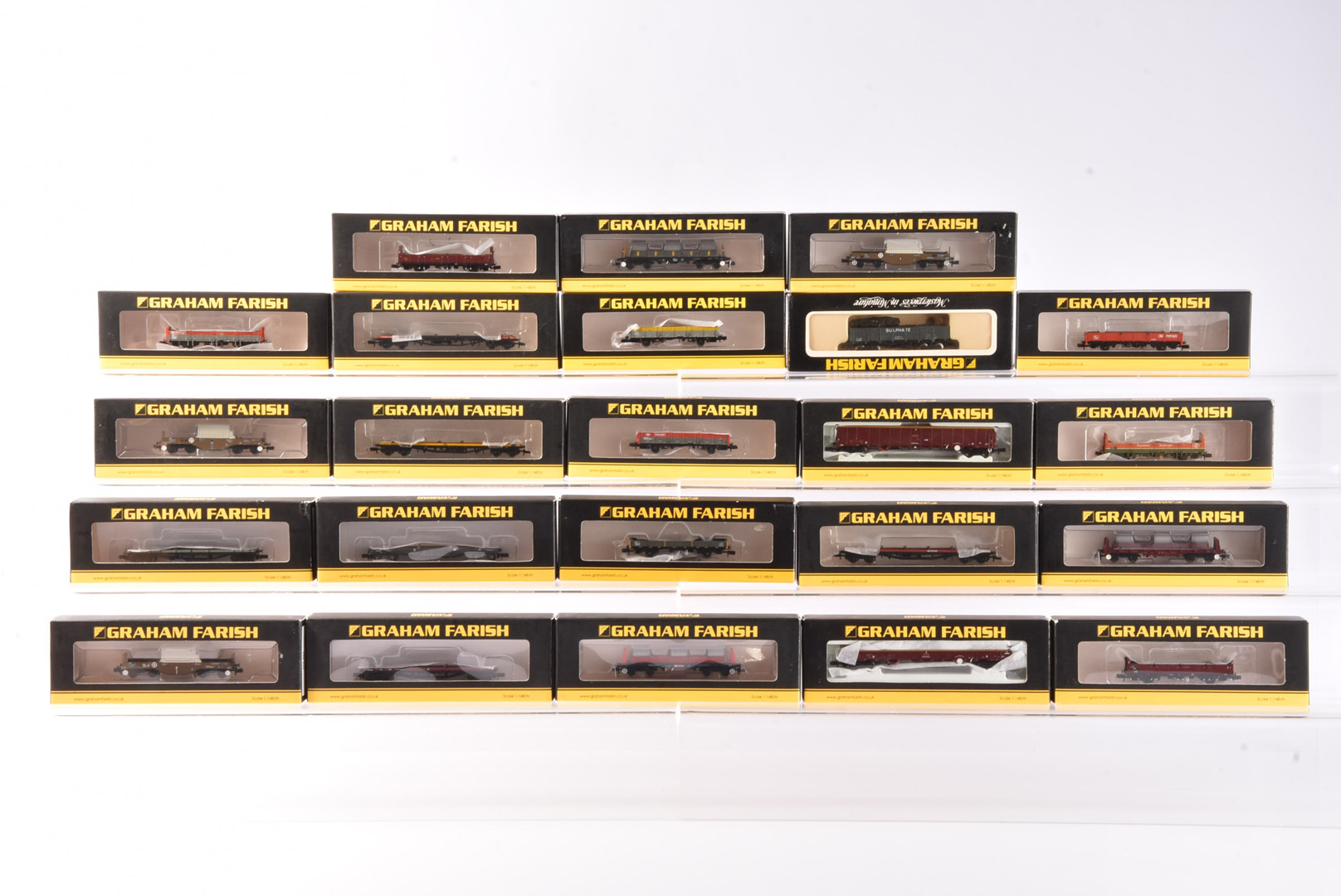 Graham Farish by Bachmann N Gauge Goods Wagons, a boxed group in various liveries, OBA /OCA Open