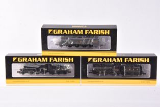 Graham Farish by Bachmann N Gauge Steam Locomotives with Tenders, three cased examples, all with