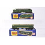 Hornby-Dublo OO Gauge 3-Rail BR green Diesel Locomotives, 3232 un-numbered Co-Co and 3233 Co-Bo
