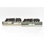 Pair of Wrenn OO Gauge W2224 2-8-0 BR black 48073 Locomotives and Tenders, one in early box with