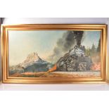 An original oil-on-canvas painting showing Union Pacific 'Big Boy' 4022 in the Rockies,