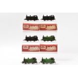 Hornby-Dublo 2206 and 2207 and Wrenn OO Gauge 2-Rail green and black 0-6-0 Tank Engines, Green,