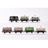 Repainted Hornby-Dublo OO Gauge 2 and 3-Rail 4-wheel Tank Wagons by various makers, off-white