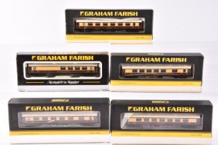Graham Farish by Bachmann N Gauge Pullman Coaches, a boxed rake of five, comprising 374-230C Car