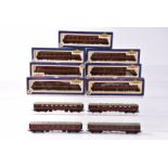 Bachmann OO Gauge BR (W) Mainline maroon Coaches, Collett 34-150 1st/2nd (3), 34-175 Brake/2nd (