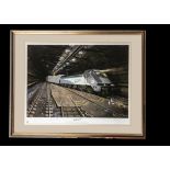 Terence Cuneo Signed Print and Another by Ken Howard, two framed and glazed examples, Le Shuttle