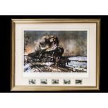 Terence Cuneo and Other Steam Train Prints, three framed and glazed examples, Terence Cuneo Flying