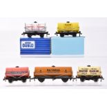 Repainted Hornby-Dublo OO Gauge 2 and 3-Rail 4-wheel Tank Wagons by various makers, white United