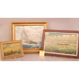 A collection of Marine paintings, the majority framed and glazed, together with an early 20th
