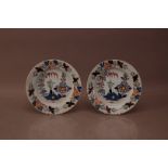 A pair of early 19th Bristol Delft fazakerley plates, with hand painted floral decoration 22.5cm