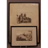 Albany E. Howarth (British, 1872-1936), Botham bar Yor, Etching, frame size 55.5cm x 42cm,