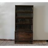 A vintage stained oak set of Globe Wernicke bookcases, 183cm high and 87cm wide, AF