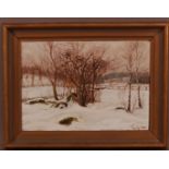 Unknown Artist (Probably Scandinavian, 20th century), Winter landscape, oil on board, signed Egon