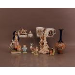 A collection of assorted ceramics, including a Royal Doulton Slaters vase, 25cm high, a