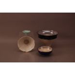 Two items of stoneware studio Pottery by Sue Ure, comprising a small bowl 14.5cm diameter, and a