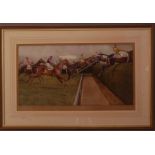 Cecil Aldin (British, 1870-1935), A pair of prints, one race horses, artists proof no. 173, frame