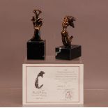 Two limited edition bronze re-casts by Salvador Dali, one the 'Angel of Victory' no. 570 with its