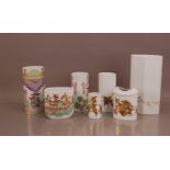 A group of seven Rosenthal porcelain vases, of differing hights all with far eastern designs, the