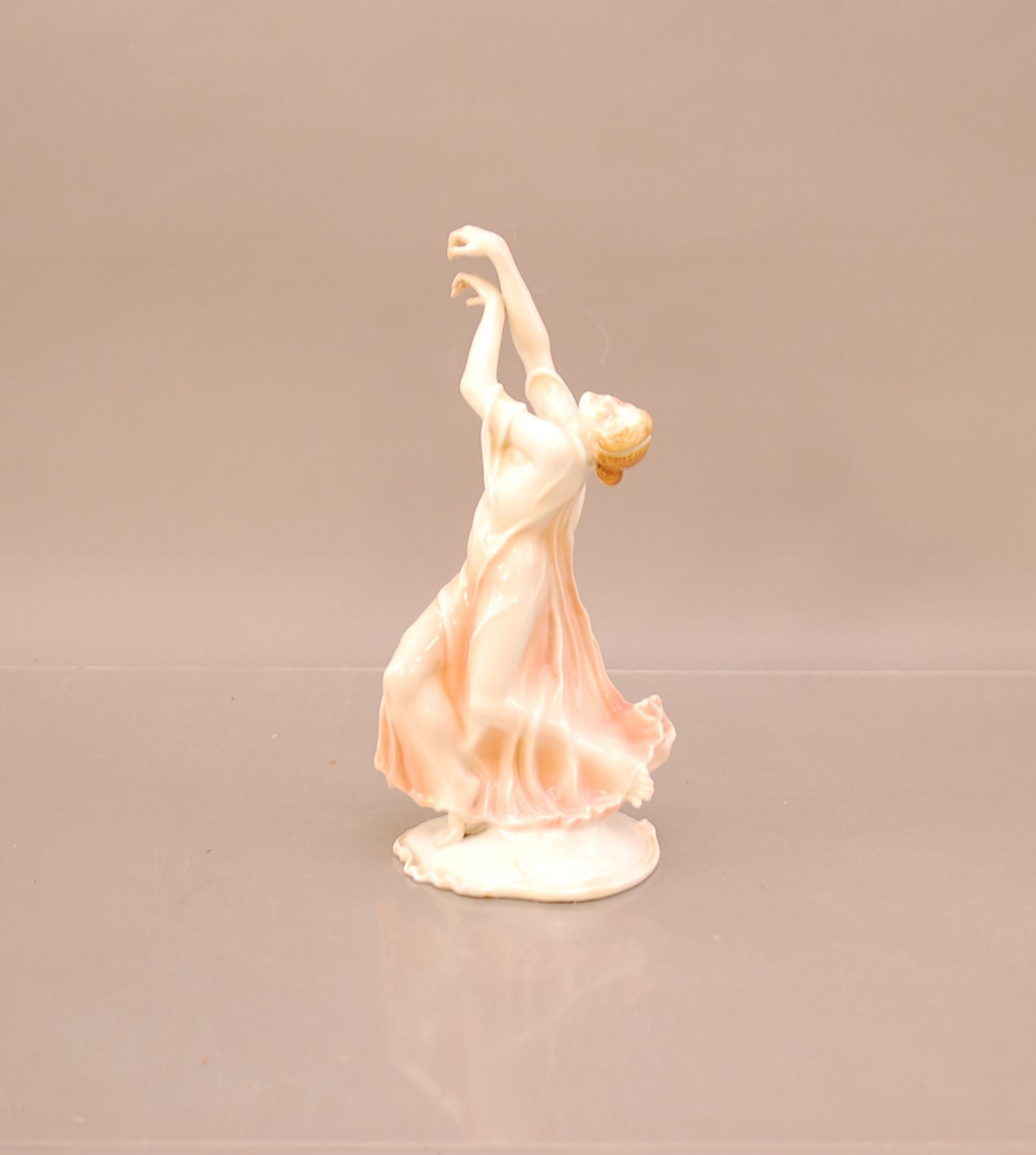 A 20th century porcelain figure of Isadora Dresden, by Karl Ens, 32cm high