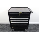 A Halfords Industral Tool Chest, six draw chest, on casters, moves smoothly, some surface marks