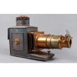 A late 19th Century Wrench Double-Extension Russian Iron and Brass Magic Lantern, with non-Wrench