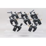 Eight Manfrotto 035 Super Clamps, all with studs,all with 035 wedges, some light signs of use, G-VG