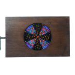 Mahogany-Mounted Magic Lantern Slides, hand-coloured rackwork chromatropes or artificial