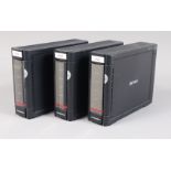 Three Buffalo Link Station Hard Drives, model no LS-250GL, all drives cleared, all power up,