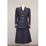 A United States Naval Reserve (Women's Reserve) WAVES uniform, comprising Jacket, Skirt, tie, cap