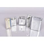 A group of five petrol pocket lighters, to include a Ronson Whirlwind (unused), an IMCO Junior