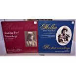 Historic Masters 12-inch vinyl pressings, 2 boxed sets comprising 8 records of Adelina Patti and 8