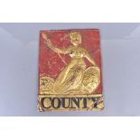 Fire Marks, County Fire Office, copper, W45B, F-G, some original paint (2) and Guardian Fire and