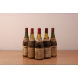 Five bottles of vintage Burgundy red wine, including two bottles of Bouchard Haut Cotes de Beaune