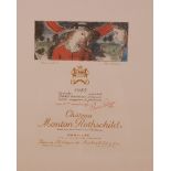 Paul Devaux (Belgium 1897-1994), Chateau Mouton Rothschild wine label 1985, Lithograph with