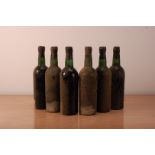 Six bottles of Quinta do Noval 1960, vintage Port, no labels, embossed chipped caps, fill levels top