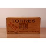 One unbroken old wooden case, of 12 bottles of Miguel Torres Grand Vina Sol 'Green Label 1985 (12)