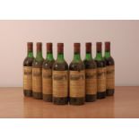 Eight bottles of Chateau Gue Belview 1971, Bordeaux vintage red wine, fill levels mid to top