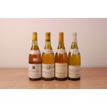 Four bottles of vintage Burgundy white wine, comprising one bottle of Droin Chablis Grand Cru 'Le