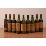 Nine bottles of vintage Bordeaux red wine, including, three bottles of Cheateau Gazin, fill levels