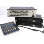PA System Separates, a Klark-Teknik DN 360 Graphic Equaliser, two ProSound 200 Amplifiers, Yamaha