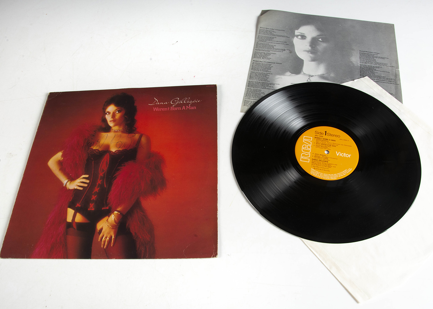 David Bowie / Mick Ronson / Signatures, Dana Gillespie - Weren't Born A Man LP - Original 1973 album