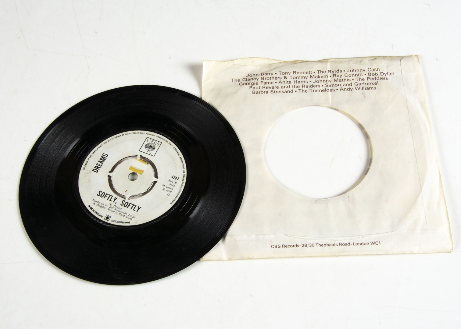 Dreams Demo 7" Single, Baby I'm Your Man b/w Softly, Softly - UK 7" Demo release 1969 on CBS ( - Image 2 of 2