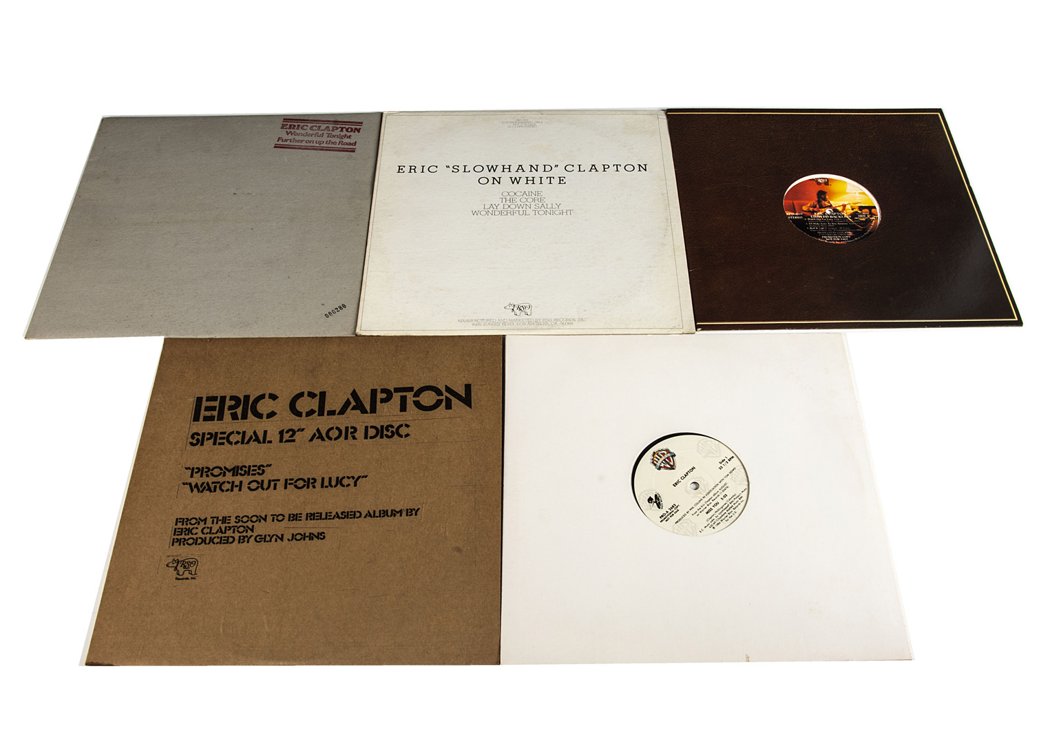 Eric Clapton Promo 12" Singles / EPs, five promos comprising Eric Slowhand Clapton on White (White