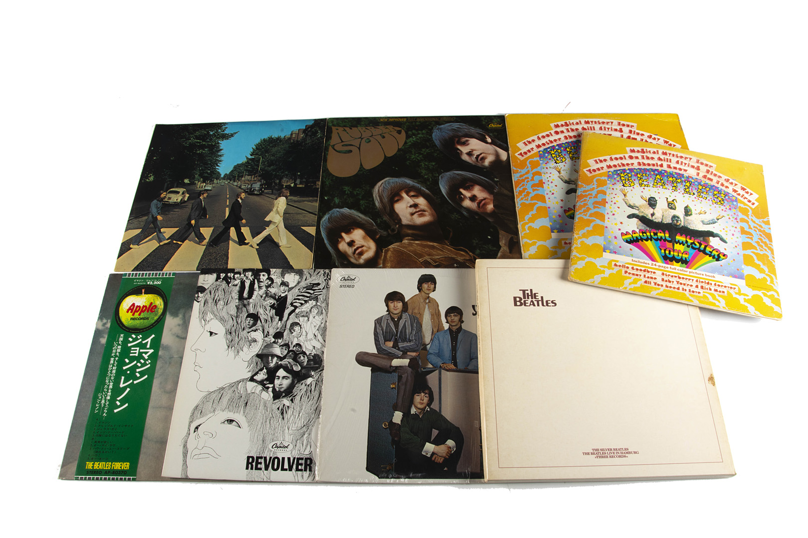 Beatles / Solo LPs and Box Set, seven albums and a Box Set comprising The Silver Beatles Live In