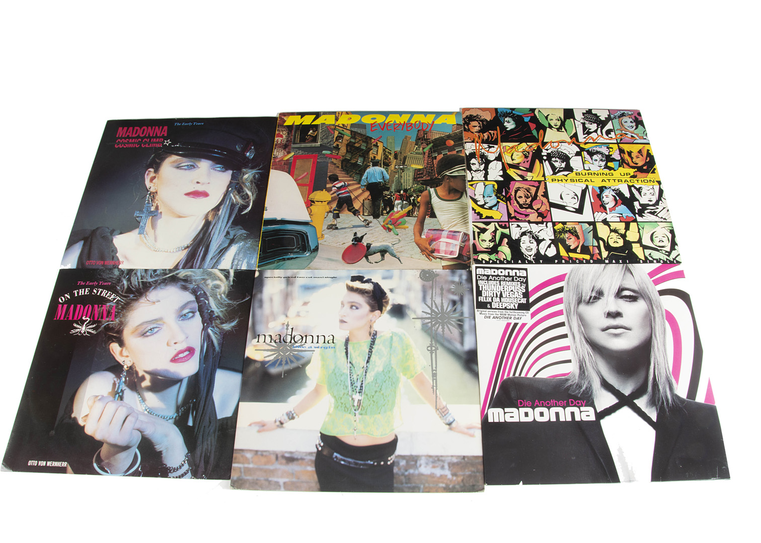 Madonna 12" Singles, approximately forty 12" Singles with titles including Burning Up, Everybody,