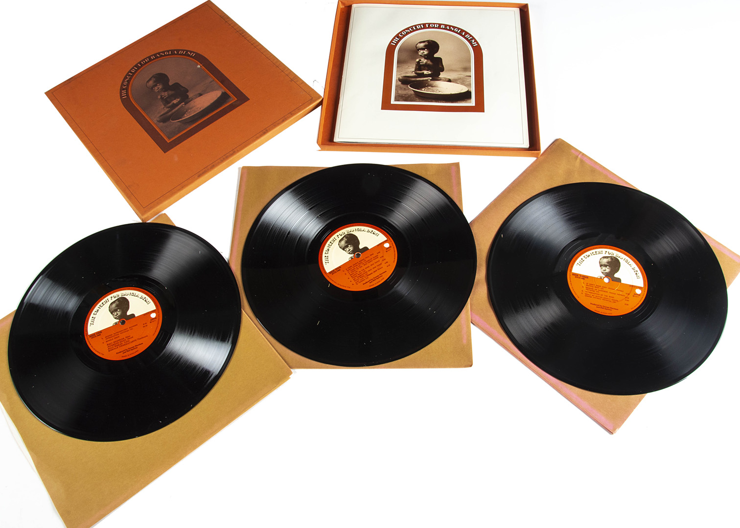 George Harrison Box Set, The Concert For Bangladesh Box Set - Original UK Three LP Box with Book and