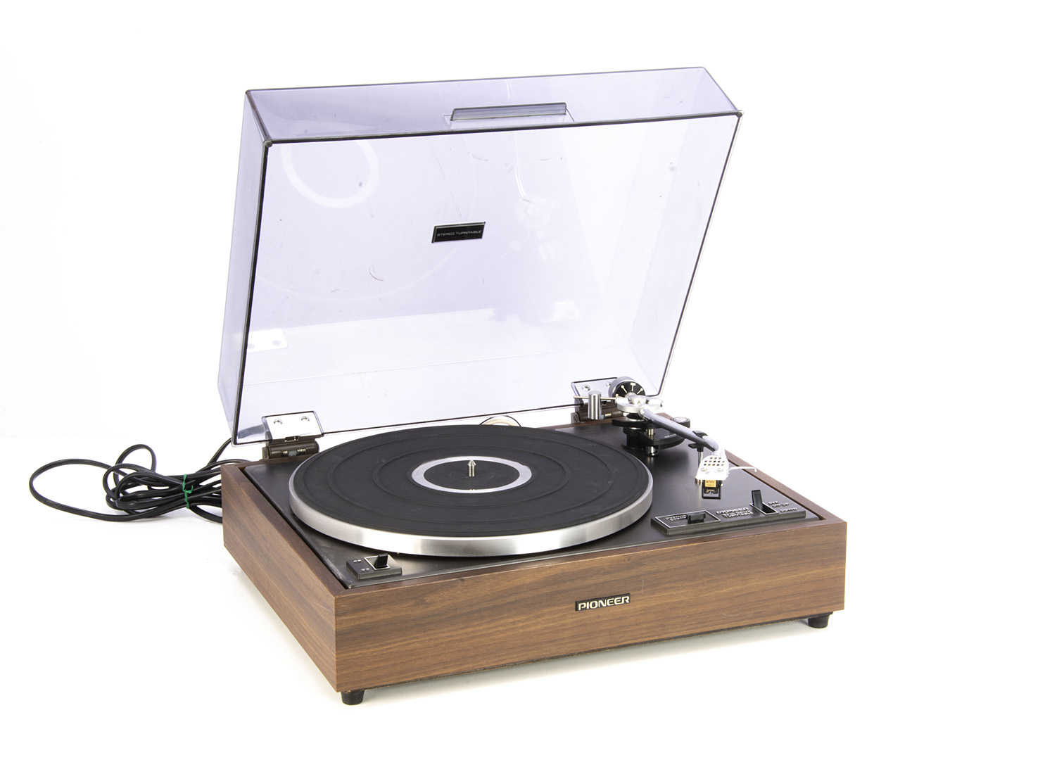 Pioneer Turntable, a Pioneer PL-12D Mk1 classic record deck s/n 214521, Shure M75ED plus spares,