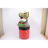 A large Basil Brush Charity Collection Box, in the shape of Basil Brush on a round base, constructed