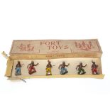 Boxed Britains rare 1930s 2nd grade Fort Toys unlisted and un-numbered set of North American Indians