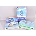 Hasegawa WWII and Later Military Aircraft Kits, a boxed collection, 1:72 scale, WWII, jet and